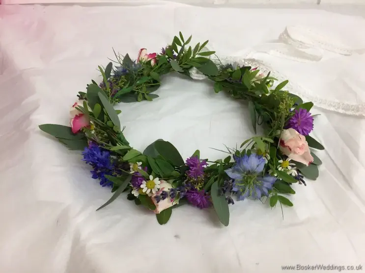 Bridal Hair Circlet in a wild country style mix