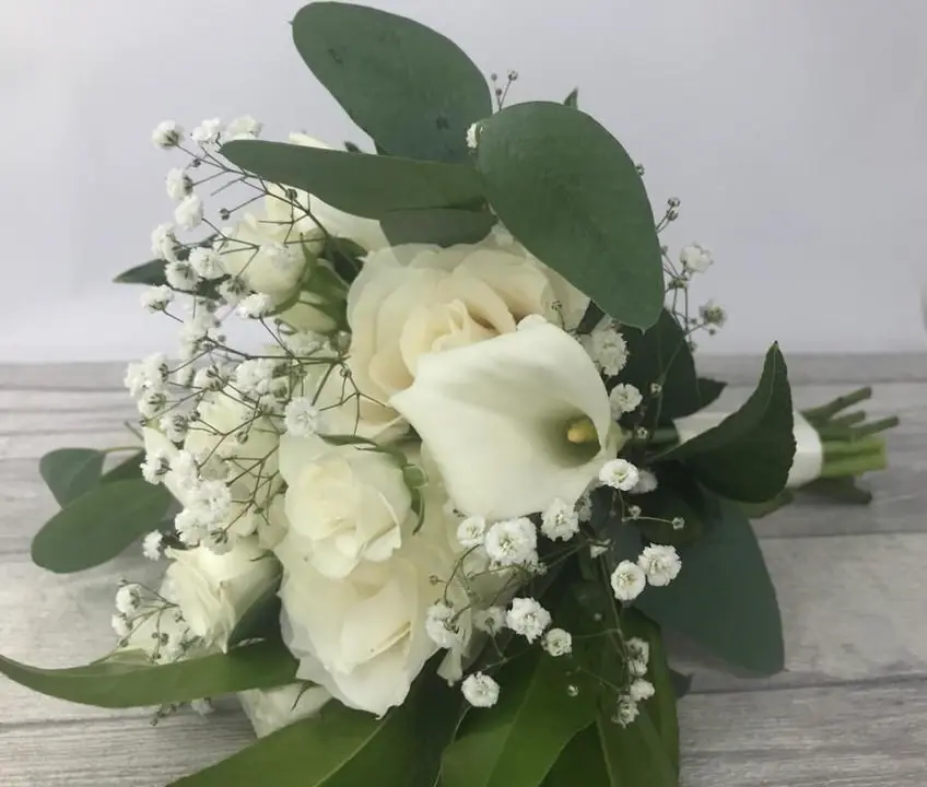 Rose Calla Lily and Gypsophila Bridesmaid Bouquet