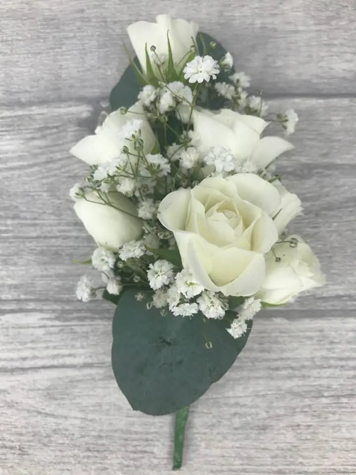 White Pin Corsage for Mother of the Bride