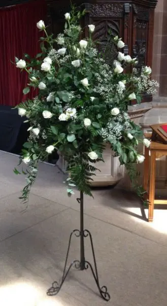 Akito Rose Pedestal Arrangment Church Flowers