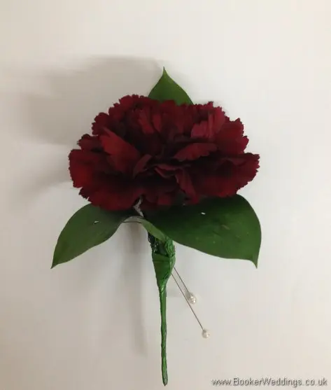 Burgundy Carnation Buttonhole