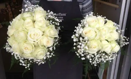 Rose and Gyp Bride and Bridesmaid Bouquet