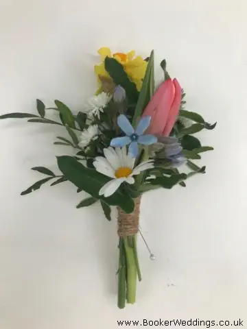 Tulip and Daffodil Groom Buttonhole