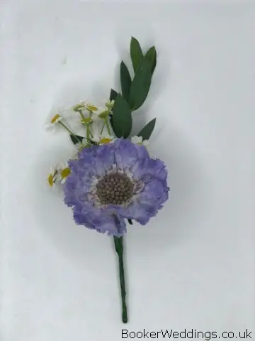 Blue and White Buttonhole for Rustic Wedding