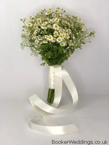 Bridesmaid Hand Tied of Tanacetum and Gypsophila