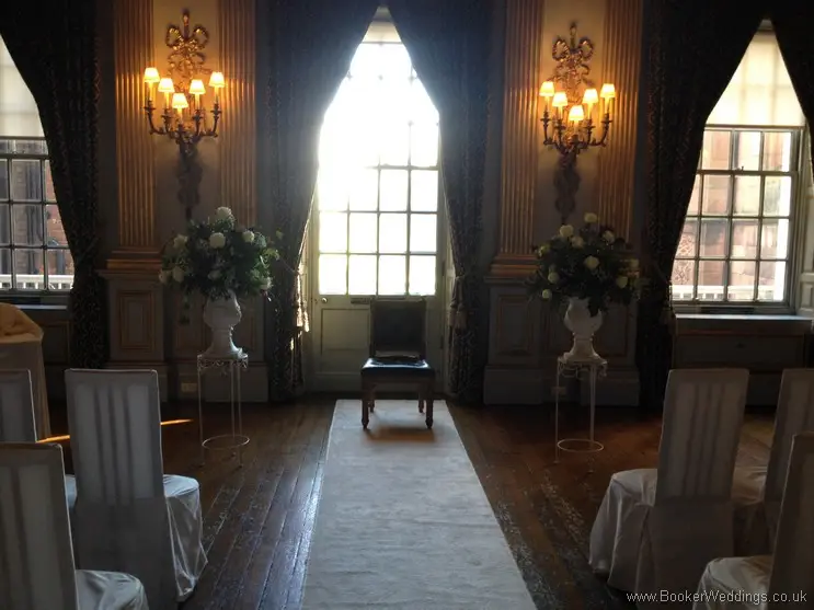 Spring Mix Pinks Purples and Blue Large Urn Pedestal Arrangements for Ceremony at Knowsley Hall