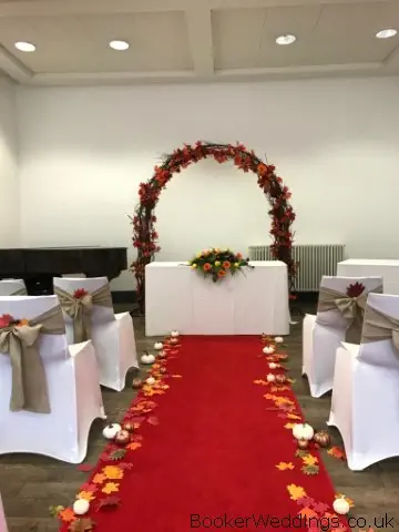 Autumn Aisle Wedding Flowers at The Bluecoat