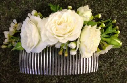 Bridesmaid Spray Rose and Wax Flower Hair Comb 2