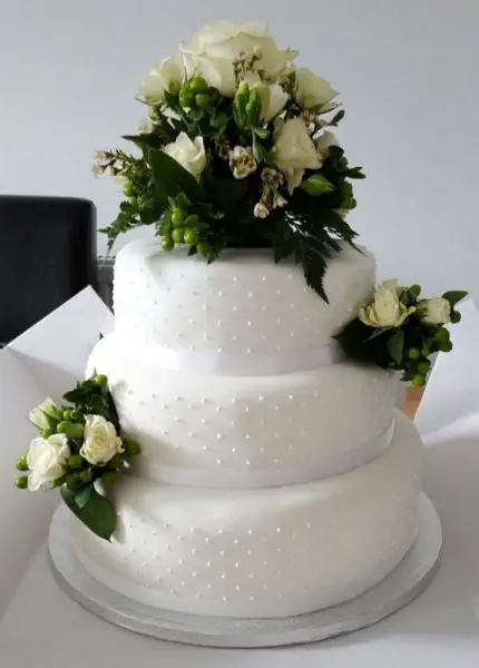 Green and White Cake Decoration