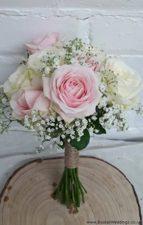 Bride Handtied Pink and White Rustic Bouquet