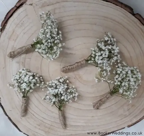 Rustic Gypsy Grass Buttonholes with Twine