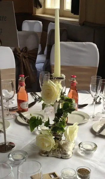 Candelabra Decorated with Rose and Ivy