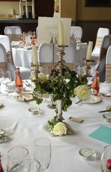 Candelabra Decorated with Rose and Ivy