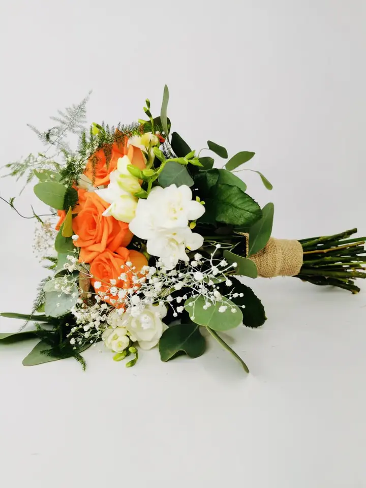 Orange and White Bridesmaid Bouquet