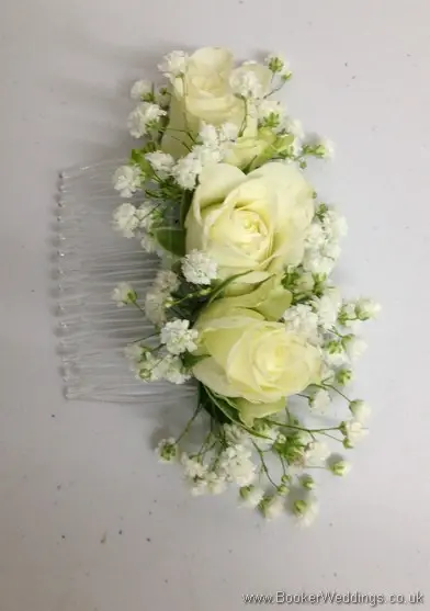 Cream Spray Roses and Gypsy Grass Hair Slide
