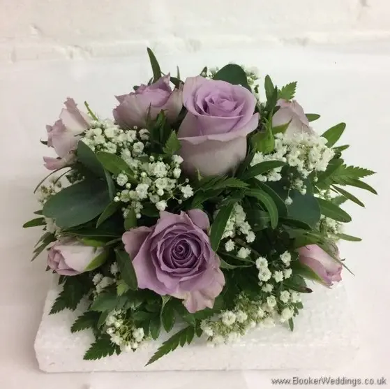Mauve rose and gypsophila cake topper
