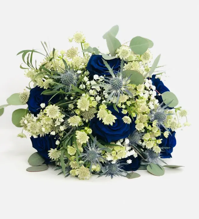 Royal Blue and Thistle Bridal Handtied
