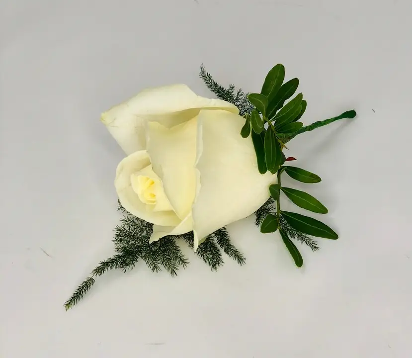 Classic White Rose Buttonhole
