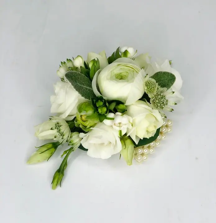 Delicate Spring Wrist Corsage with Ranunculus