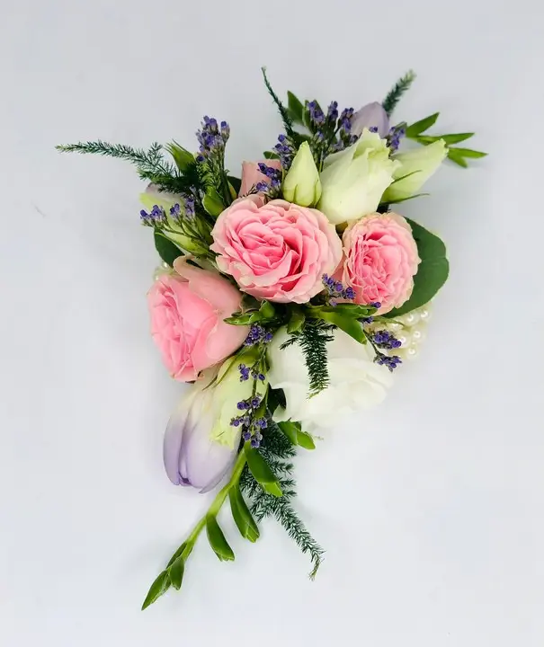 Pink and Lilac Wrist Corsage for Mother of Bride