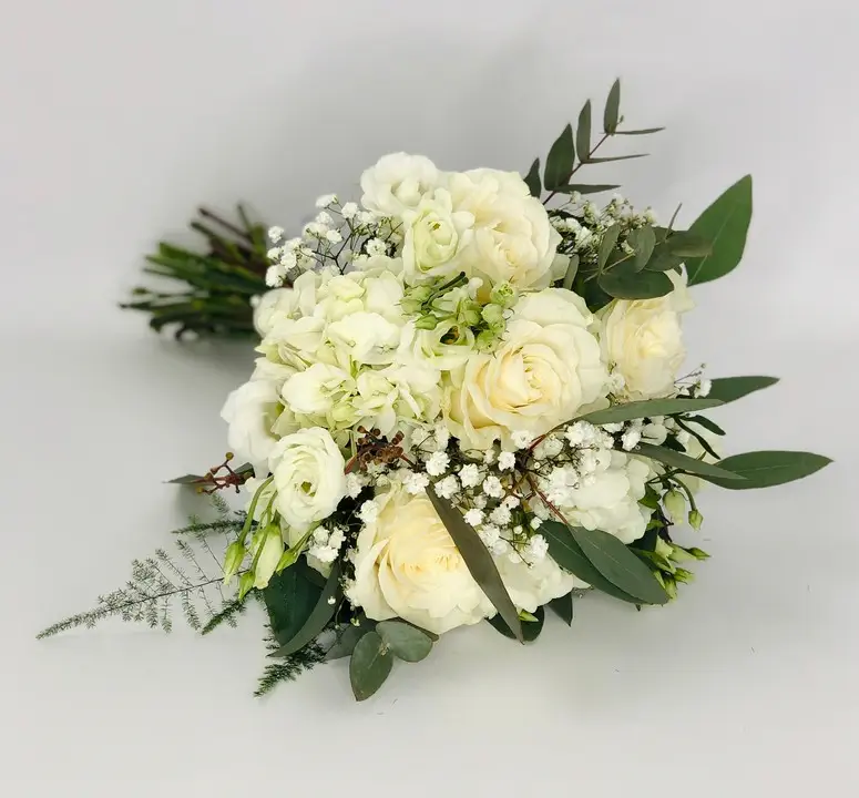 Rose and Hydrangea Bridal Bouquet with Gyp