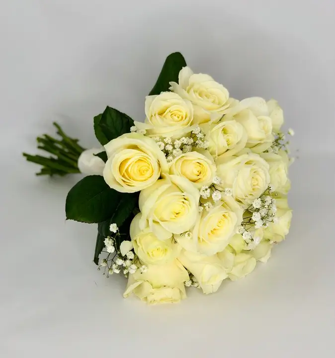 Traditional Brides Bouquet with White Roses