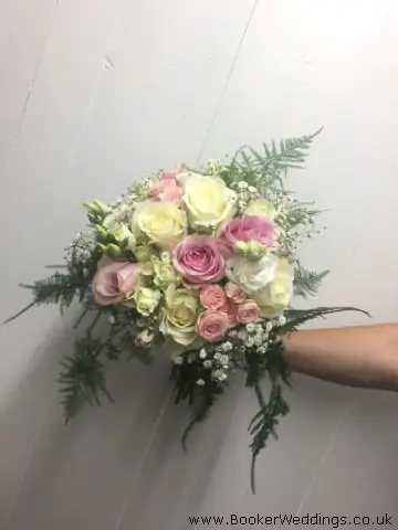 Bride Handtied Bouquet In Pink And White Wedding Flowers