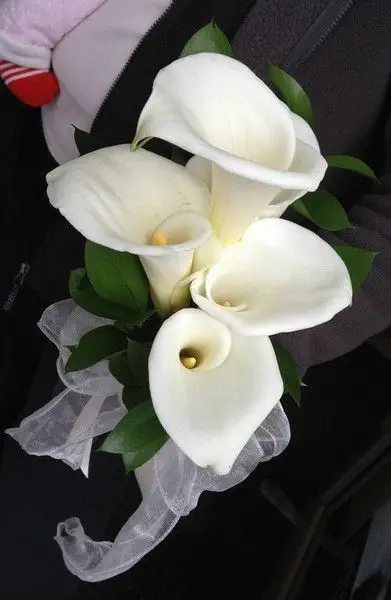 Calla Lilly Bouquet Top View