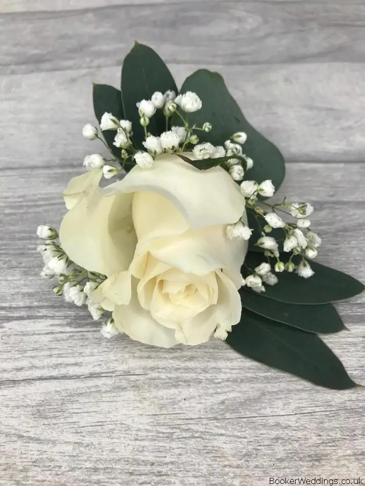 Groom White Rose Buttonhole
