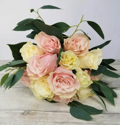 Natural Rose and Eucalyptus Bridal Bouquet