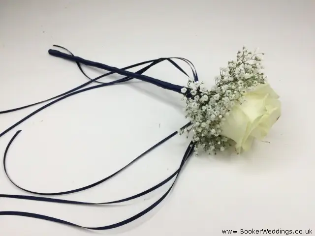 Rose and Gypsophila Flower Girl Wand