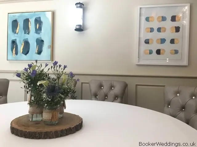 Rustic Blue and White Wedding Flowers for Tables