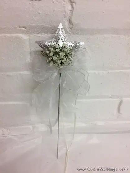 Star Wand for a flowergirl with gypsy grass