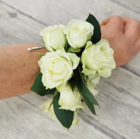 Vintage White Rose Wedding Wrist Corsage