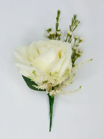White Rose Groom Buttonhole
