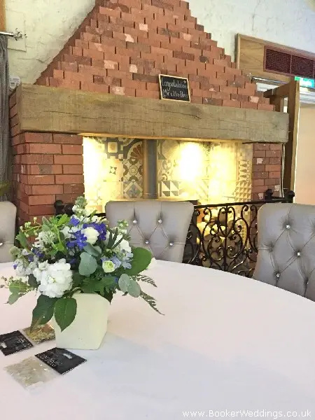 Table Centrepieces of Just Picked Wedding Flowers at Allerton Manor Golf Club