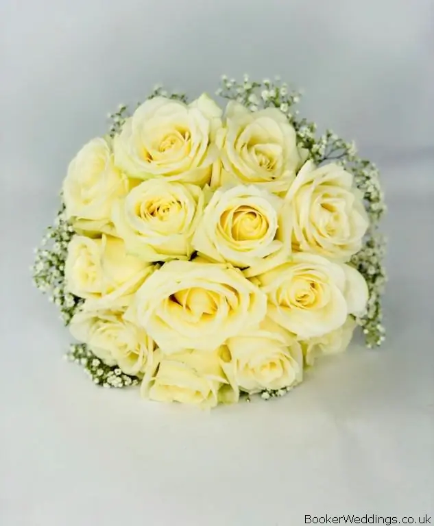 Bridesmaid White Rose and Gypsophila Handtied