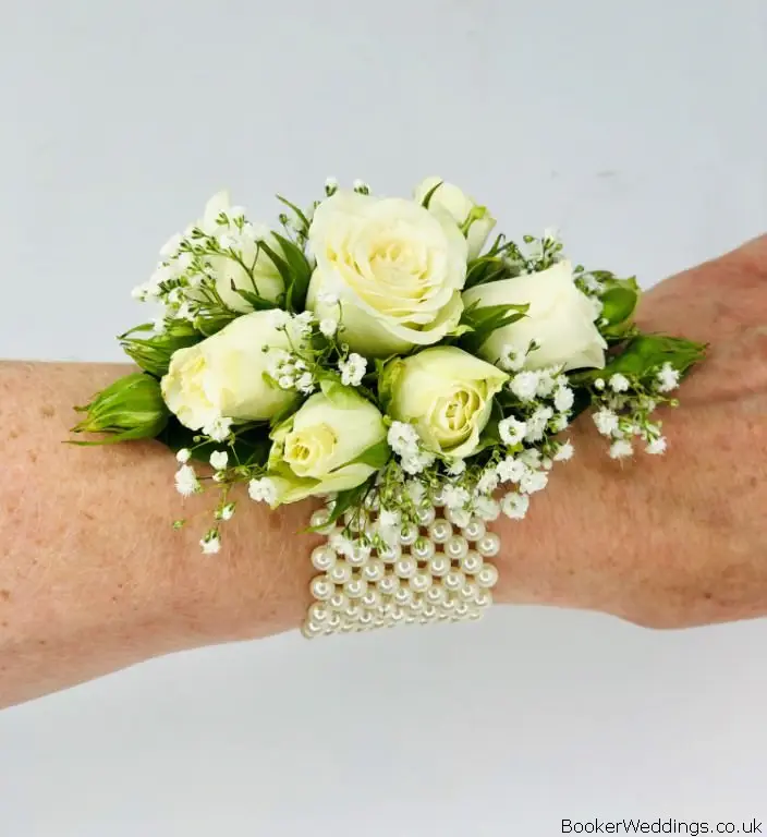 Wrist Corsage for White Wedding