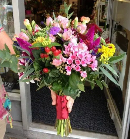 Multicoloured Bridal Wedding Bouquet Side