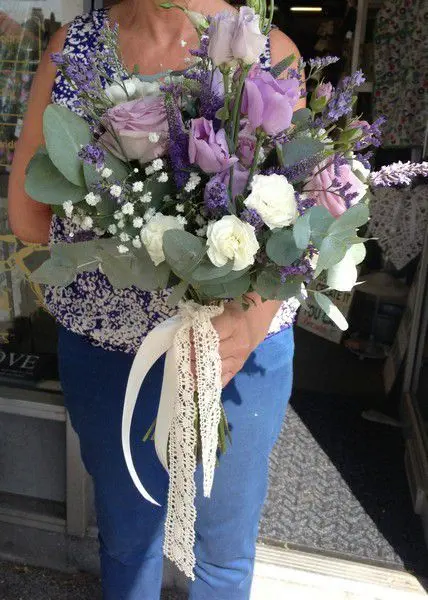 Purple Country Style Bride Bouquet -Side