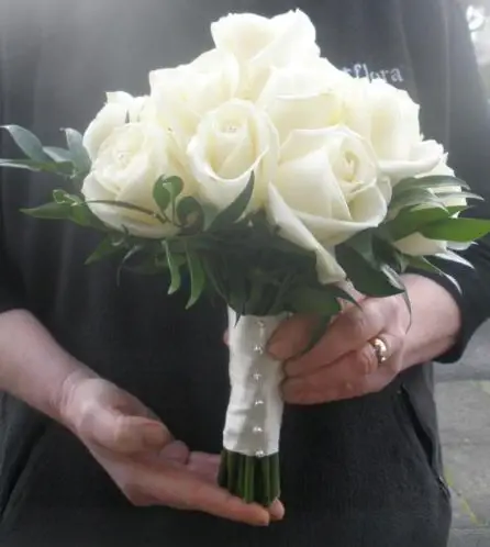 Brides Bouquet of Rose and Diamante - Side