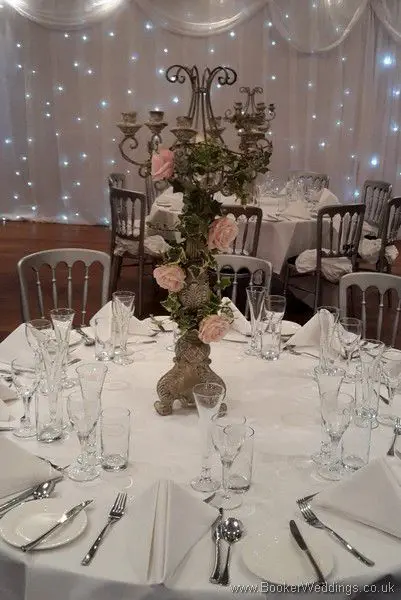 Blush Rose Candelabra Table Centrepiece at The Alicia Hotel
