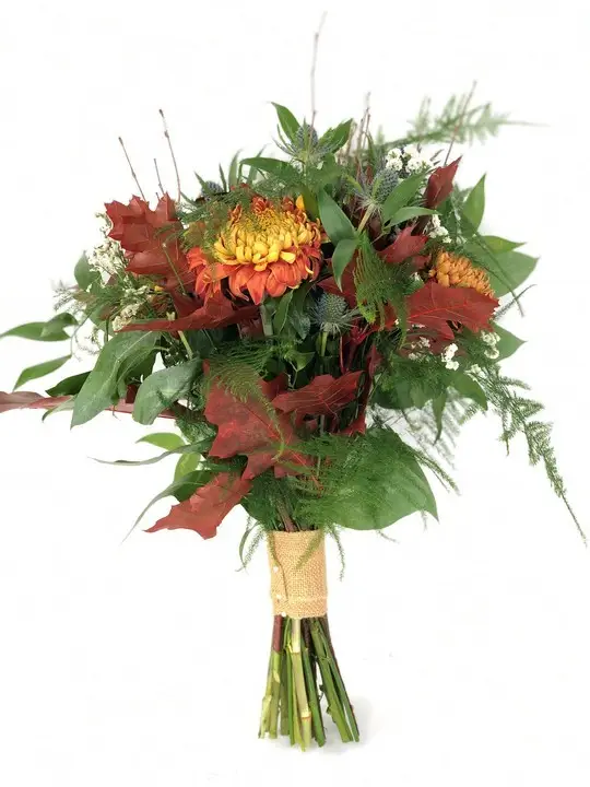 Orange and Blue Bridesmaid Bouquet