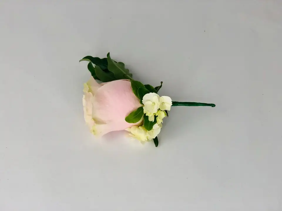 Pink Rose Buttonhole for Groomsmen