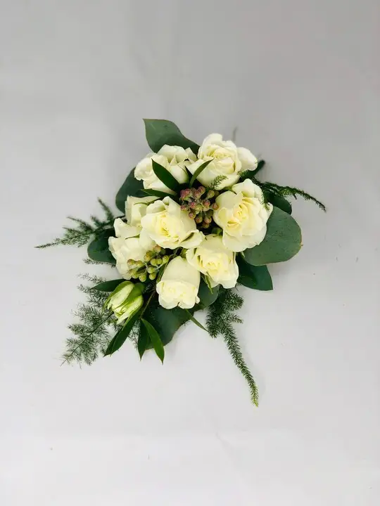 White Rose Corsage for Autumn Wedding