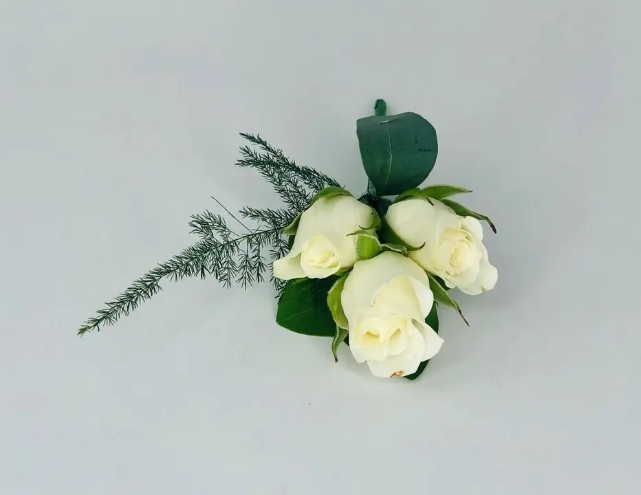 White Spray Rose Buttonhole for Page Boy