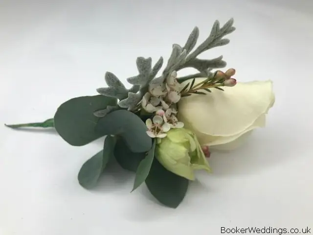 White and Silver Buttonhole