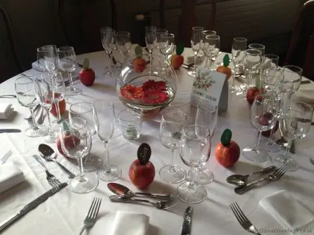 Bright and Vibrant Gerbera Fishbowl Table Arrangement at the Racquet Club Liverpool