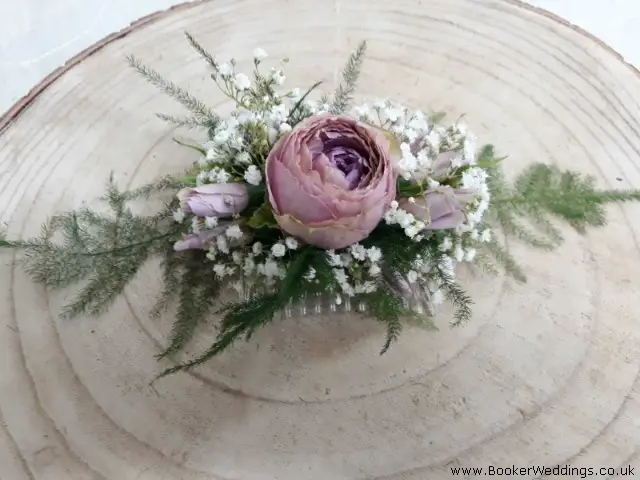 Rose and Gypsophila Hair Comb