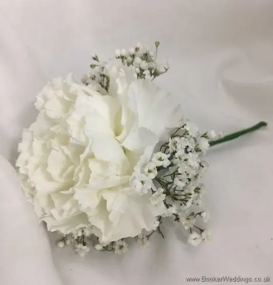 Christmas Wedding Carnation and Gypsophila Buttonhole